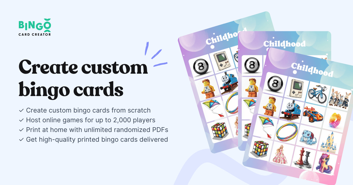 childhood bingo cards