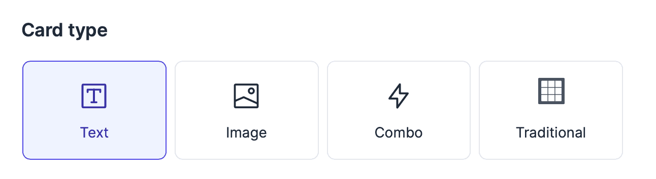 card style text