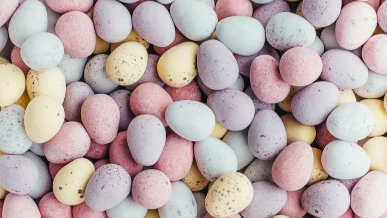 white, purple, and yellow stones