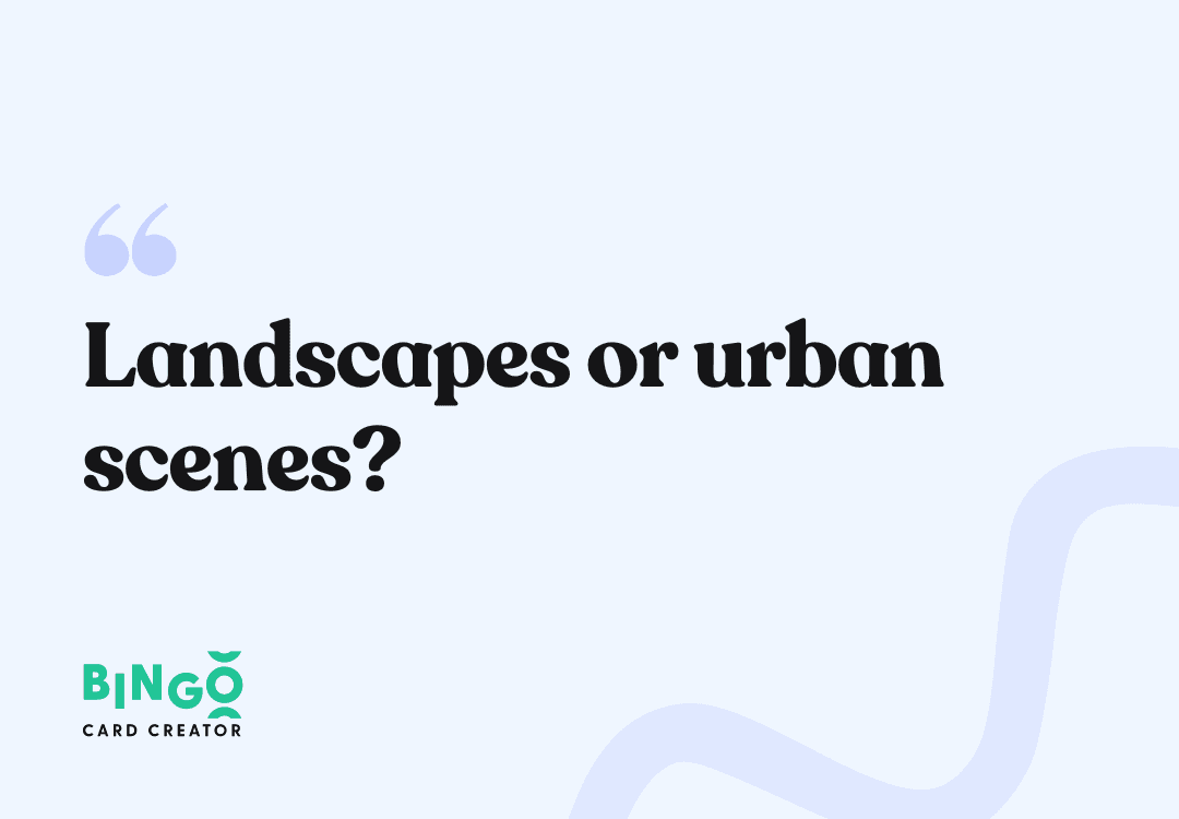 Landscapes or urban scenes?