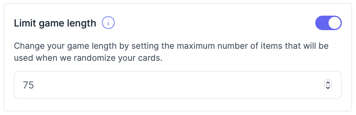 limit game length