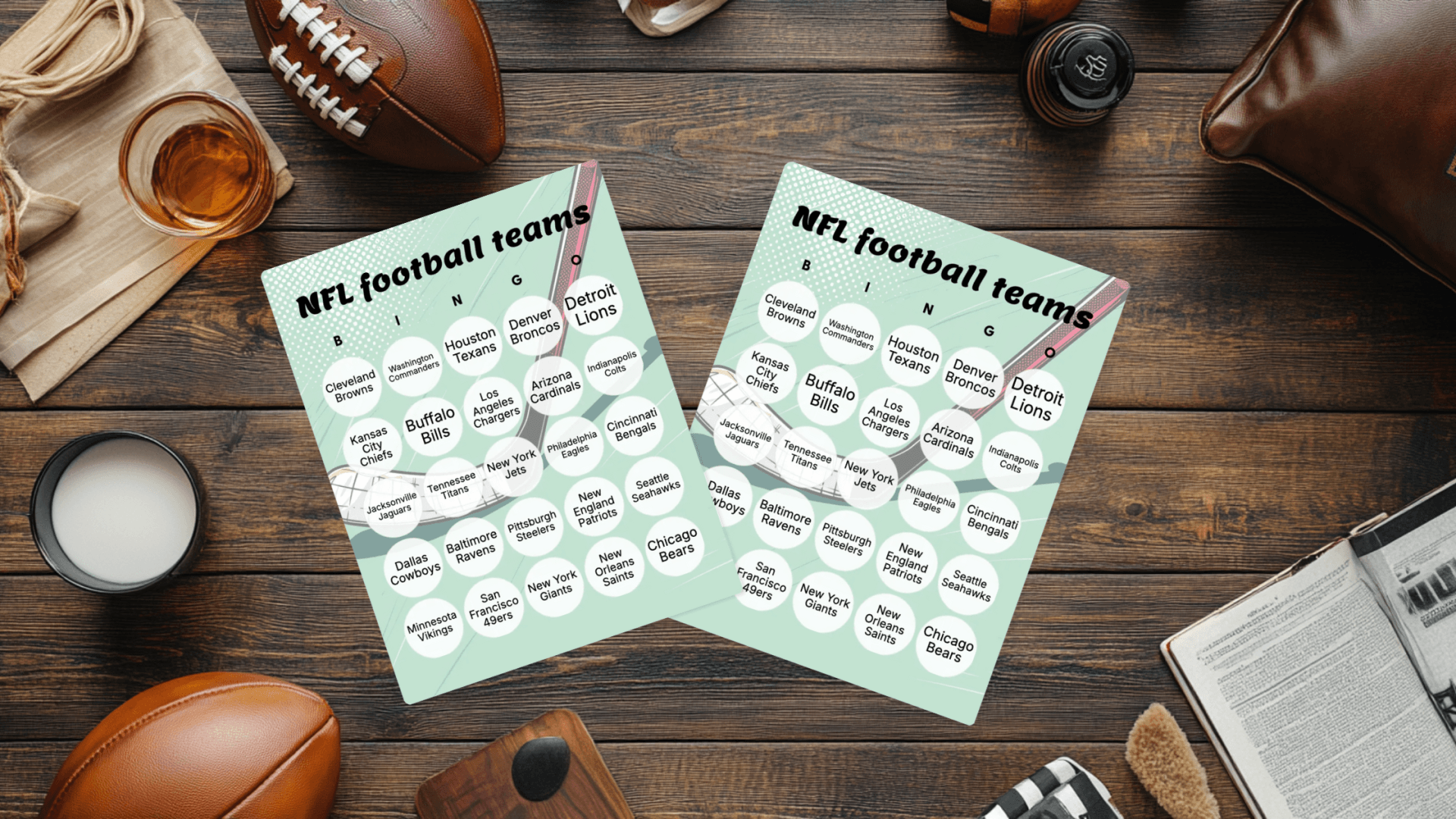 nfl bingo teams